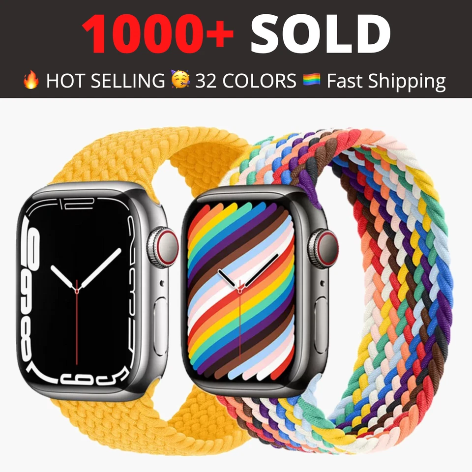 Correa de nailon trenzada de solo bucle para Apple Iwatch Series 10 9 8 7 6 5 4 3 2 1 SE Foto 3 de 4