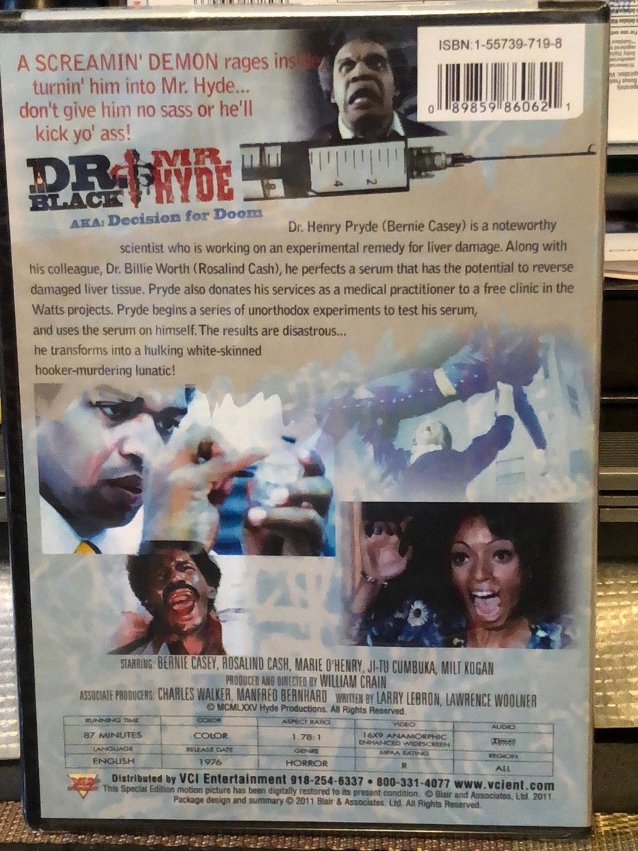 Dr. Black Mr. Hyde (DVD) 35th Anniversary! Bernie Casey, Rosalind