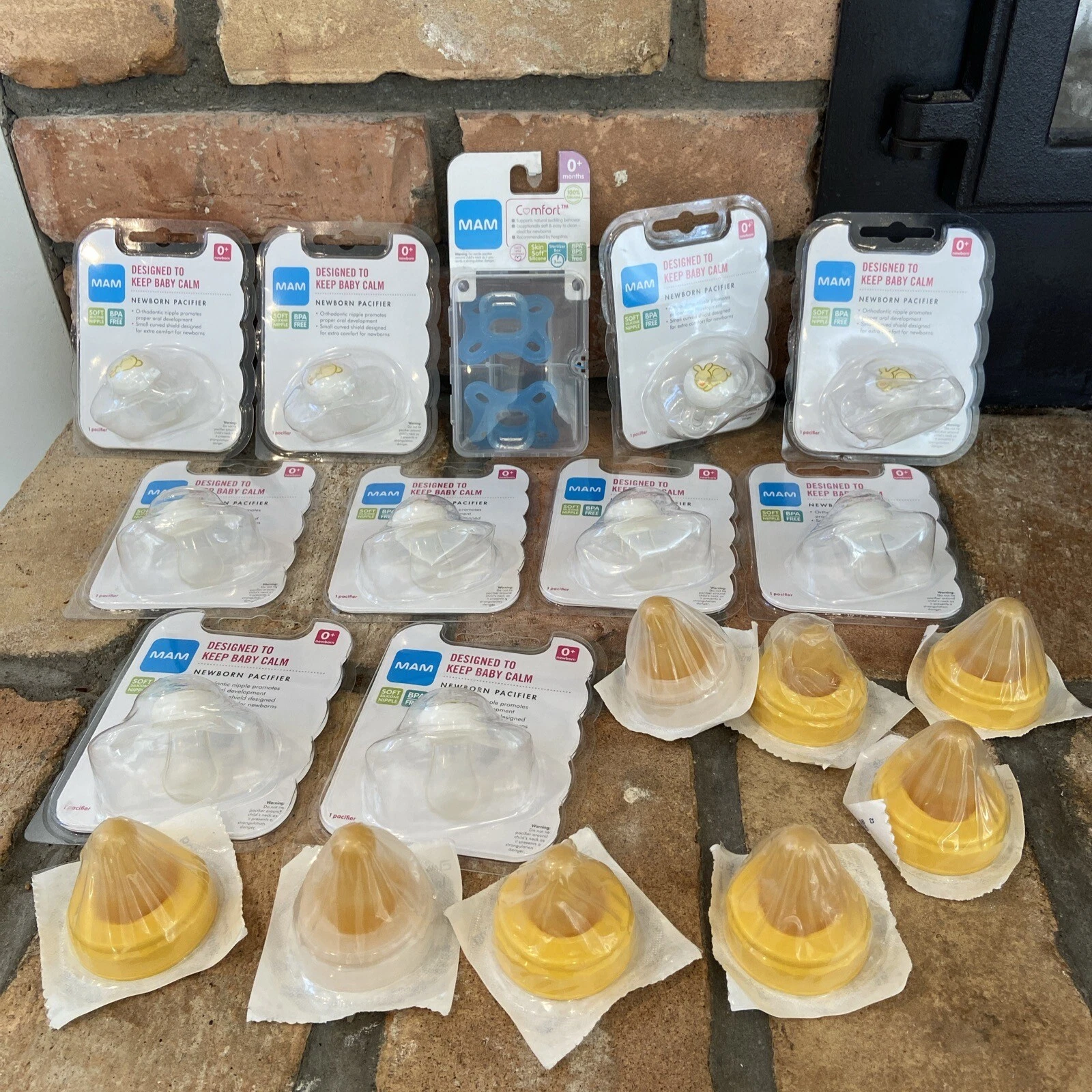 Lot of 12 MAM Pacifies + Bonus Similac Nipples Newborn Comfort (BPA/BPS Free)