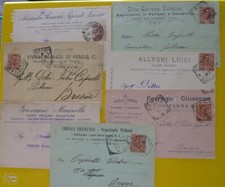 Italy Early 900,s  Lot of  Seven Traveled Postcards sent by some Leather Sellers