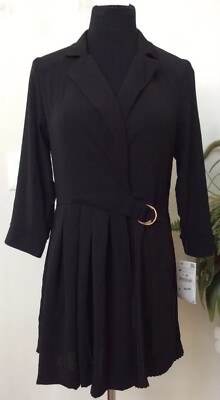 NWT Zara Basic Women s Black 100% Polyester Sheath Dress Size M, Retail $99.