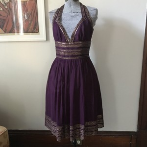 adrianna papell purple sequin dress