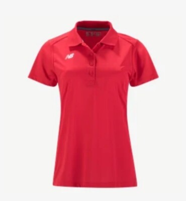 New Balance Women's Performance Tech Polo - Red LARGE Active Shirt