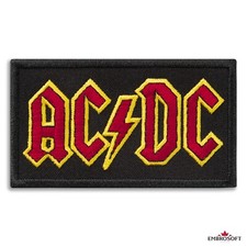 AC/DC Red and Yellow Logo Music Rock Band Embroidered Patch Iron On 3.4"x1.9"