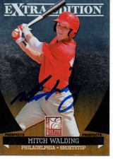 Mitch Walding Philadelphia Phillies 2011 Donruss Elite Signed Card
