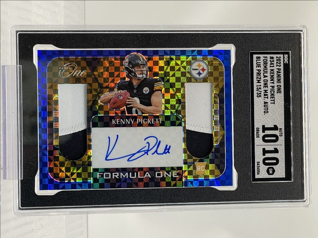 KENNY PICKETT 2022 PANINI ONE RPA BLUE PATCH AUTOGRAPH RC AUTO /35 SGC
