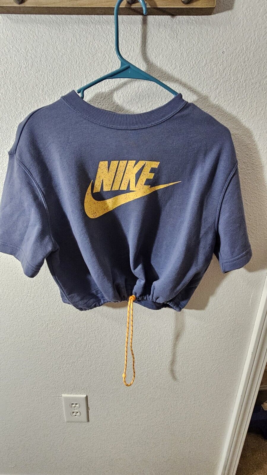 Women’s Nike Crop Top Pullover Shirt Grey blue MS… - image 3
