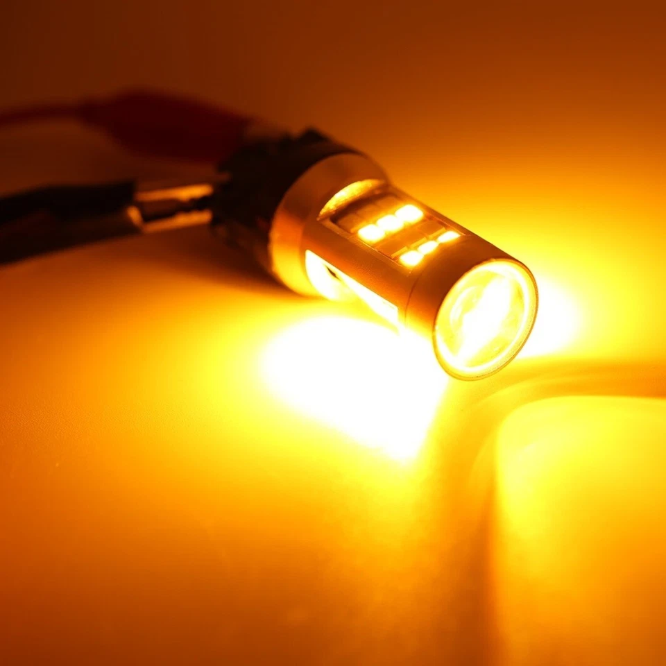 Светодиодные желтые желтые дневные ходовые огни указатели поворота парковочные боковые габаритные лампы Symagneticusa 1157 - Изображение 3 из 4