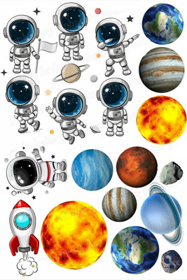 Astronaut Muffinaufleger Party Deko Cupcake Geburtstag essbar Geschenk Torte neu