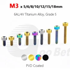 M3 Titanium Chamfer Allen Cap Socket Head Bolt Screw 5mm-18mm for Model Aircraft