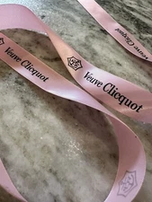 Veuve Clicquot 🥂🍾💖 Ribbon Satin Luxury Rose Champagne Pink Label By The Yard