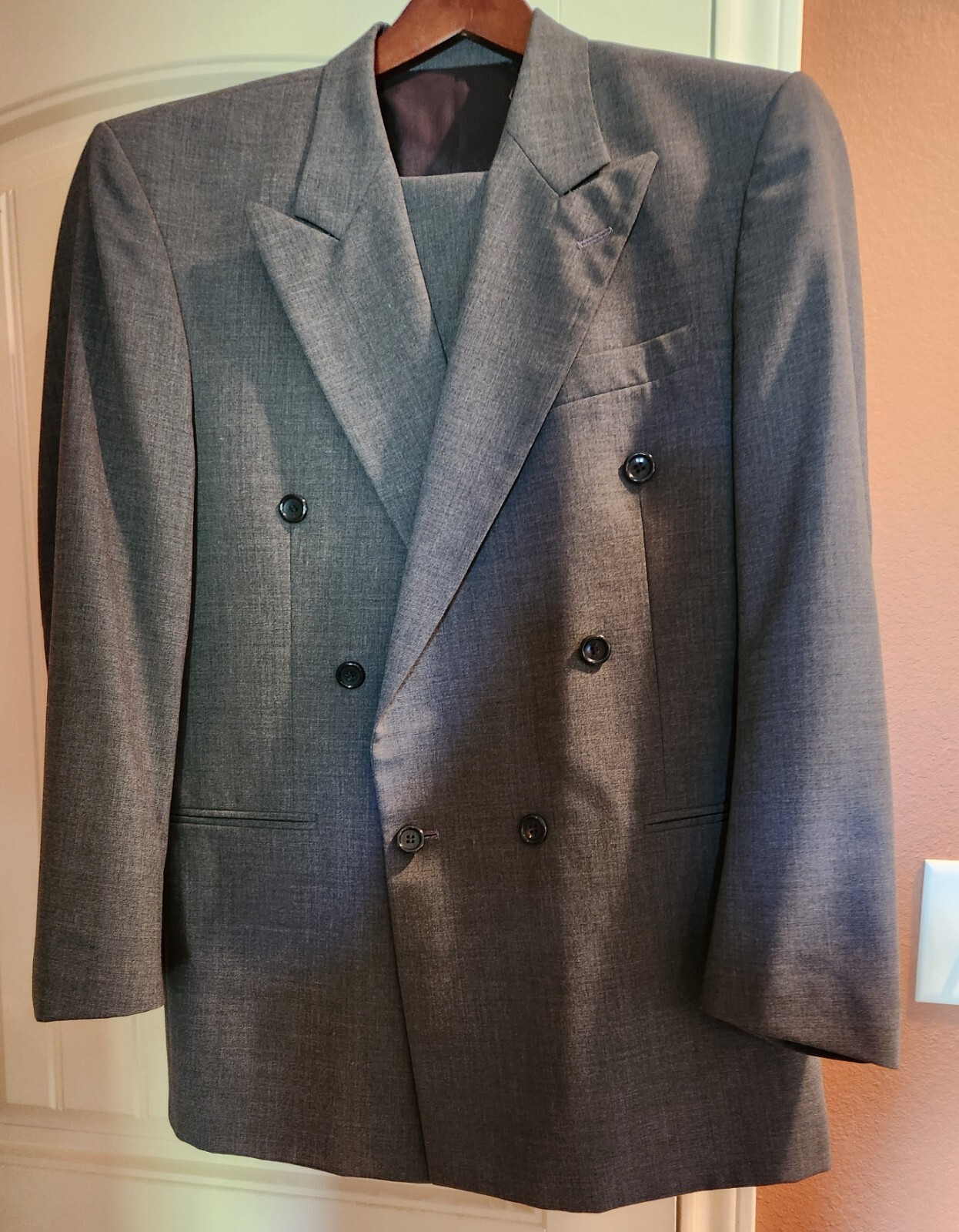 PreOwned Men 2 Pieces Gray Suit 40S/34 Everfit Original eBay