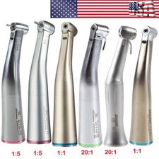 Dental 1:1 /1:5 / 20:1 LED Fiber Optic Contra Angle Handpiece Fit E-type Motor A