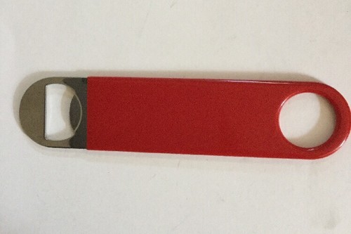NEW TSSI OPS Vinyl Coated Metal Beer Bottle Opener 7" Red - Picture 2 of 2