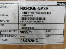 Parker Servo NeoMetric Series Motor N0343GE-NMSV, Serial # 13043040038