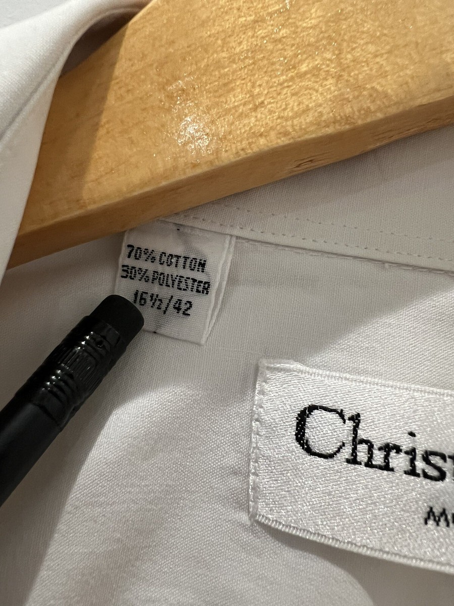 VINTAGE 90s Christian Dior Men's Dress Shirt - White 16.5 / 42 | eBay