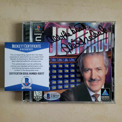 Signed Ps1 Example Alex Trebek Jeopardy Signed/Autographed PS1 game Beckett COA | eBay