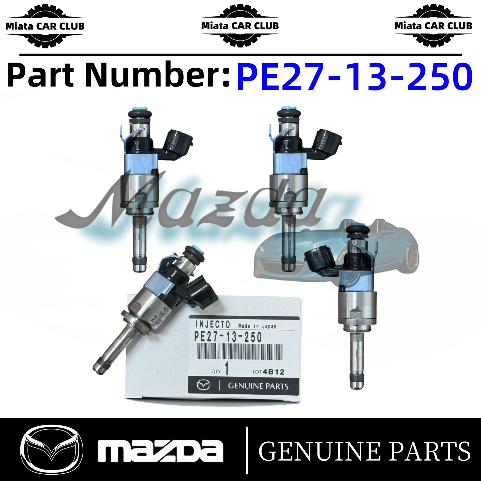 2019-2024 Mazda 3 6 CX-30 CX-50 2.0L Genuine PE27-13-250 Fuel Injector Kit