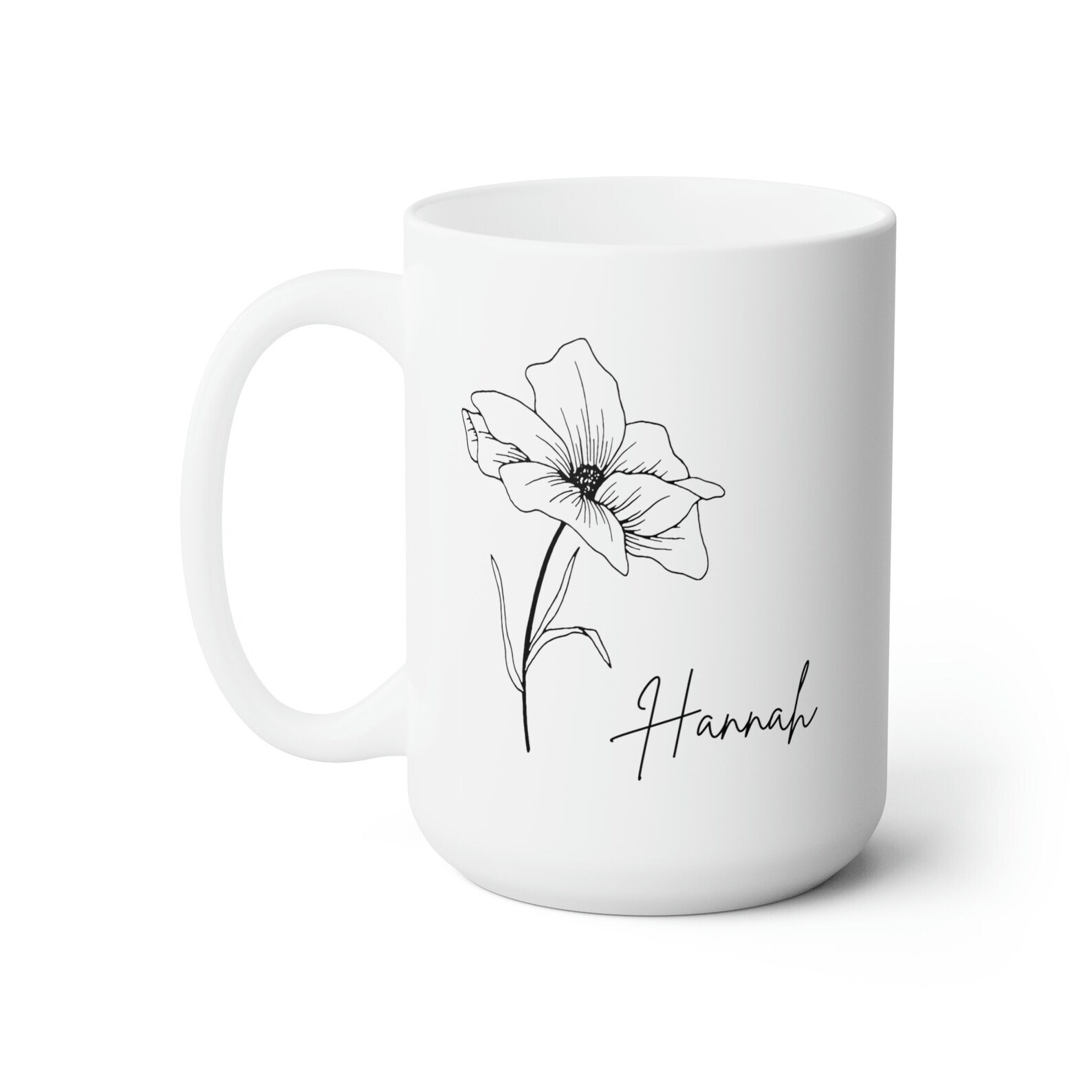 Pretty Floral Custom Name Mug For Work Bestie Sister Daughter Neighbor Teacher