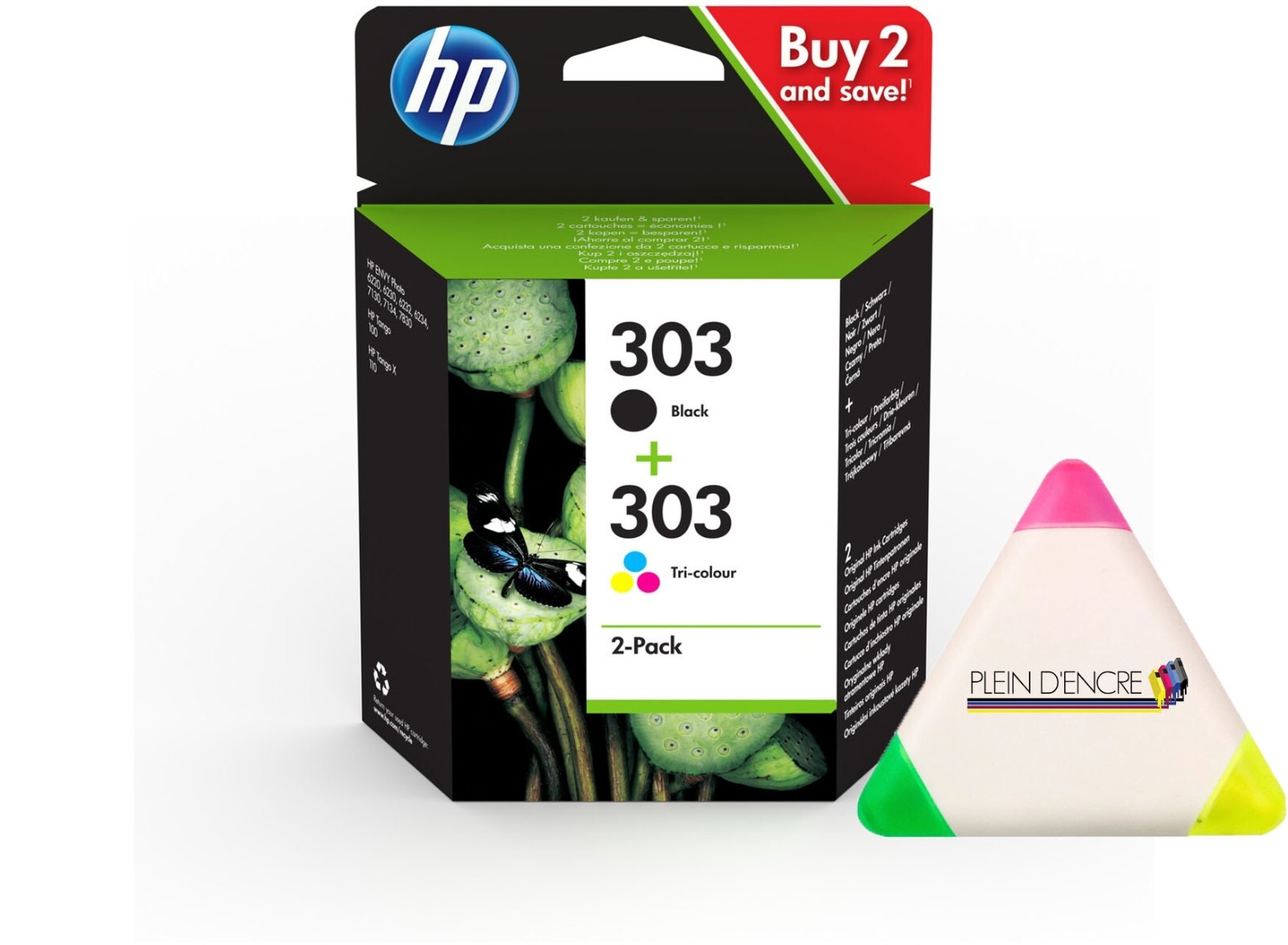 Multipack HP 303 cartouches d'encre noir et couleur pour Envy Inspire 7900