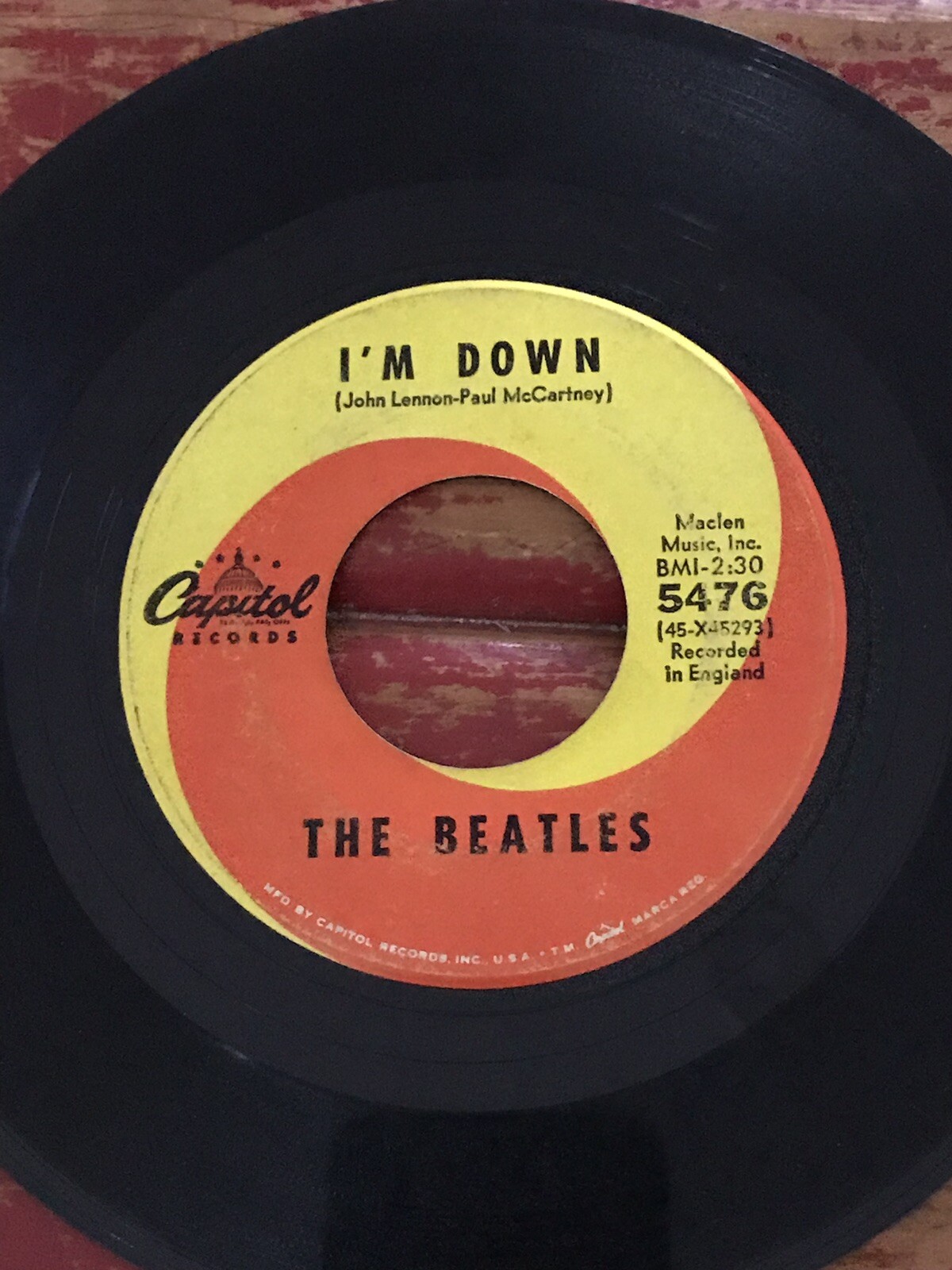 The BEATLES HELP! 45 RPM Vinyl Record Capitol Recorded In England Used ...