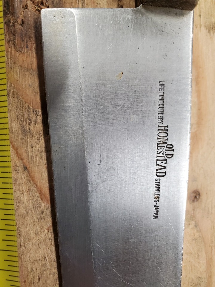 VINTAGE Old Homestead Lifetime Cutlery Japan Wood Handle Chef’s Knife