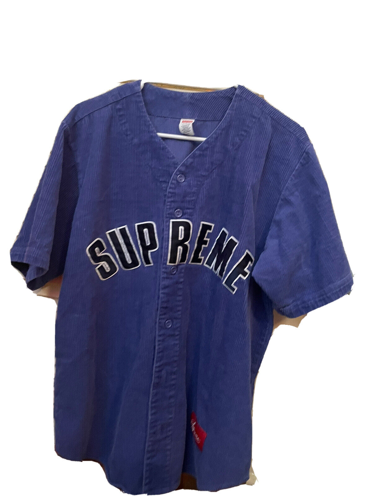 Supreme SS18 Corduroy Baseball Jersey Dusty Purple Size medium | eBay