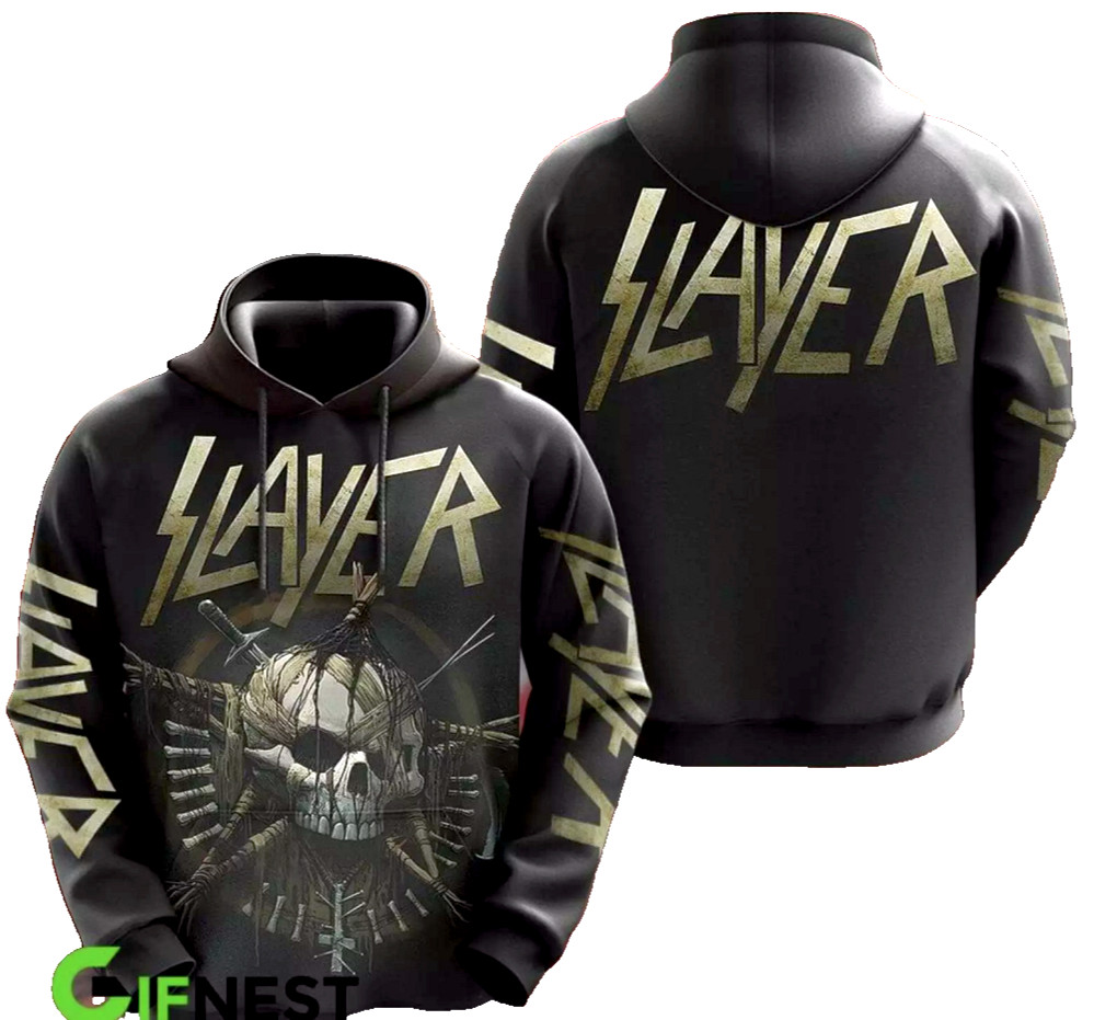 Rock Band Skull Slayer 3D Hoodie Size Gift Shirts For Fans 4