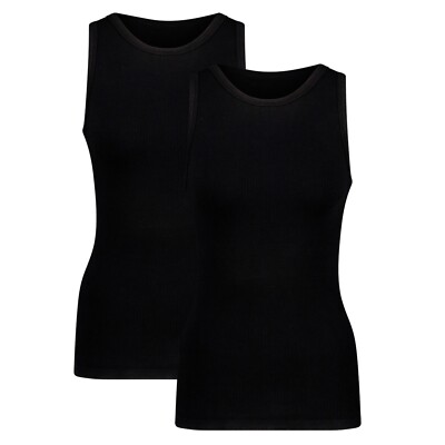 Damen Tanktop Bambus Bamboo Basics Rib River - Black - 2-Pack