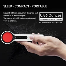 Anti-Spy Bug Detector - RF/GPS/Camera Scan, 3 Alerts for Car Interiors/Hotels