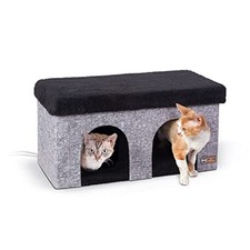 KandH Pet Products Thermo-Kitty Duplex Classy Gray 12 X 24 X 12 Inches