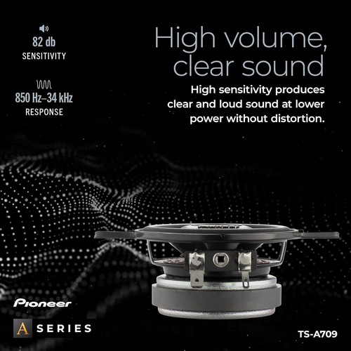 Pioneer A-Series Plus TS-A709 2.75" 2-Way Speakers (Pair) – 600W Max, Balanced S - Picture 6 of 6