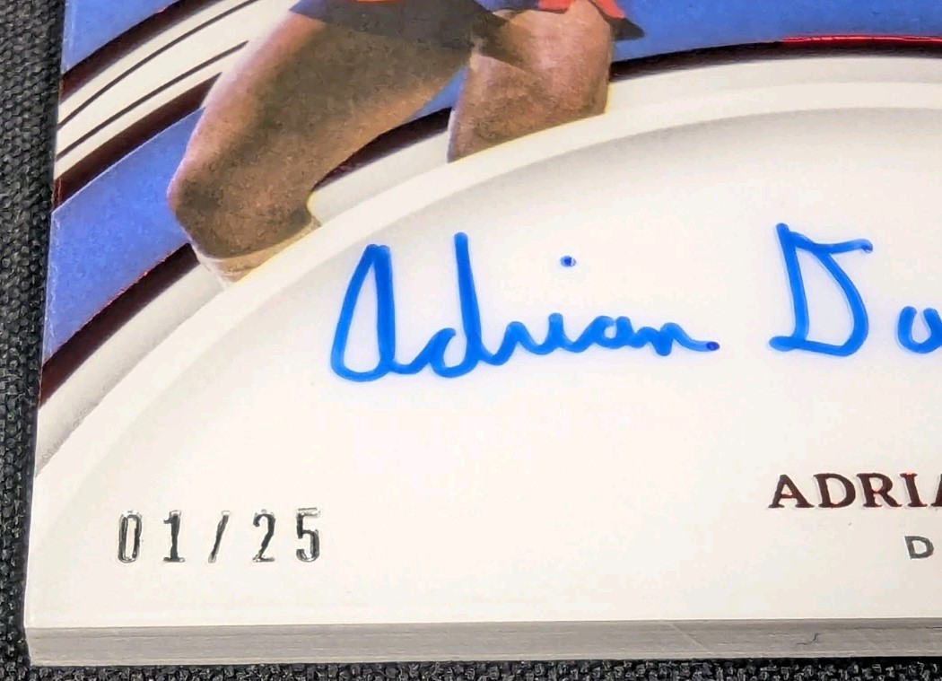 GAME USED/WORN AUTO #1/25 ADRIAN DANTLEY 2 CLR JSY 2021-22 Immaculate Collection view 3