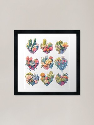 Cactus Vibes Garden Magic Delight C Framed Wall Art Poster Canvas Print Picture