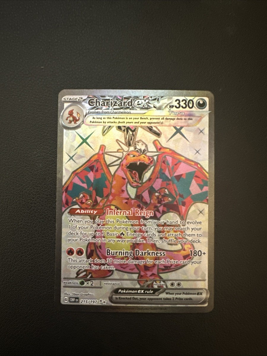【海外版】charizard ex 215/197リザードンex Charizard EX 215/197 Obsidian Flames Ultra Rare Pokémon TCG Card