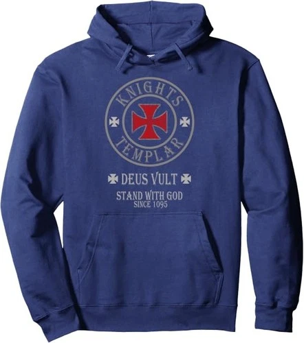 Deus Vult Knights Templar Crusader Cross 1095 Hoodie Pullover Hoodie image 3