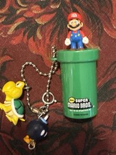 Super Mario Bros Pipe Pop Up Mario Key Chain Charms Koopa Black Bomb