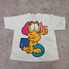 vintage 1994 GARFIELD t shirt 90s cartoon comic cat PAWS Jim Davis big print XL