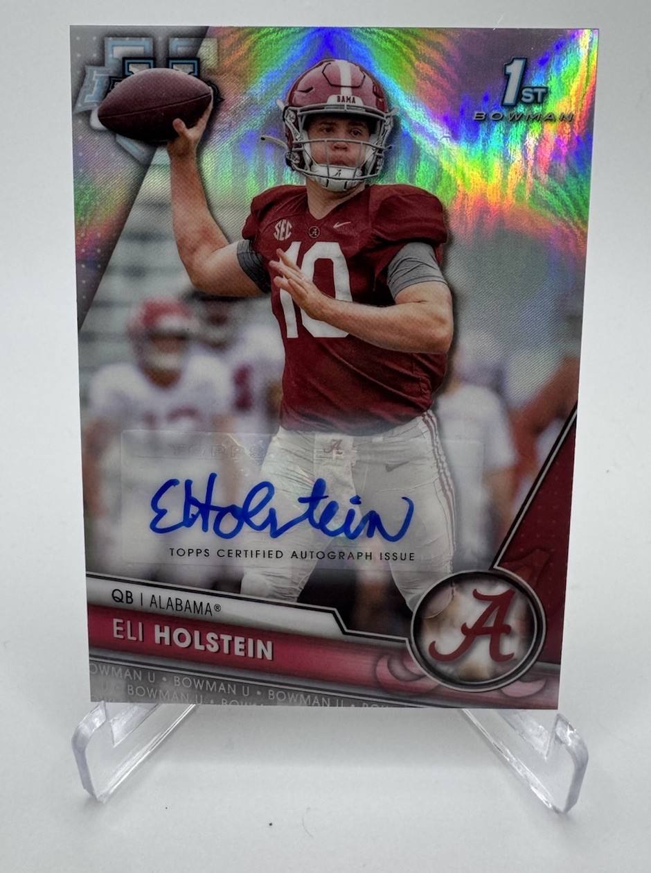 Eli Holstein 2023 Bowman Chrome Prospect Refractor Auto /499 RC #63 Pitt