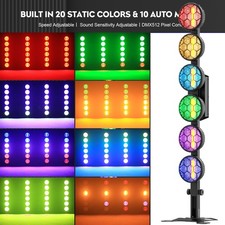 350W 6 LED Strip Retro Lights COB Par Stage Light RGB Outdoor Wedding Party Show
