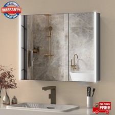 Bathroom Mirror Cabinet Wall Mount Storage Organizer w/ Door, Shelves, Black US