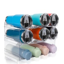 Stackable Water Bottle Organizer, Large Compartment Water Bottle Holder, 3 Ti...
