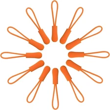 20pcs Zipper Pulls Pull Head Handle Replacement Tab Tags Cord Extension Orange
