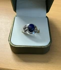 Vintage 925 Silver Lapis Lazuli Ring Size M