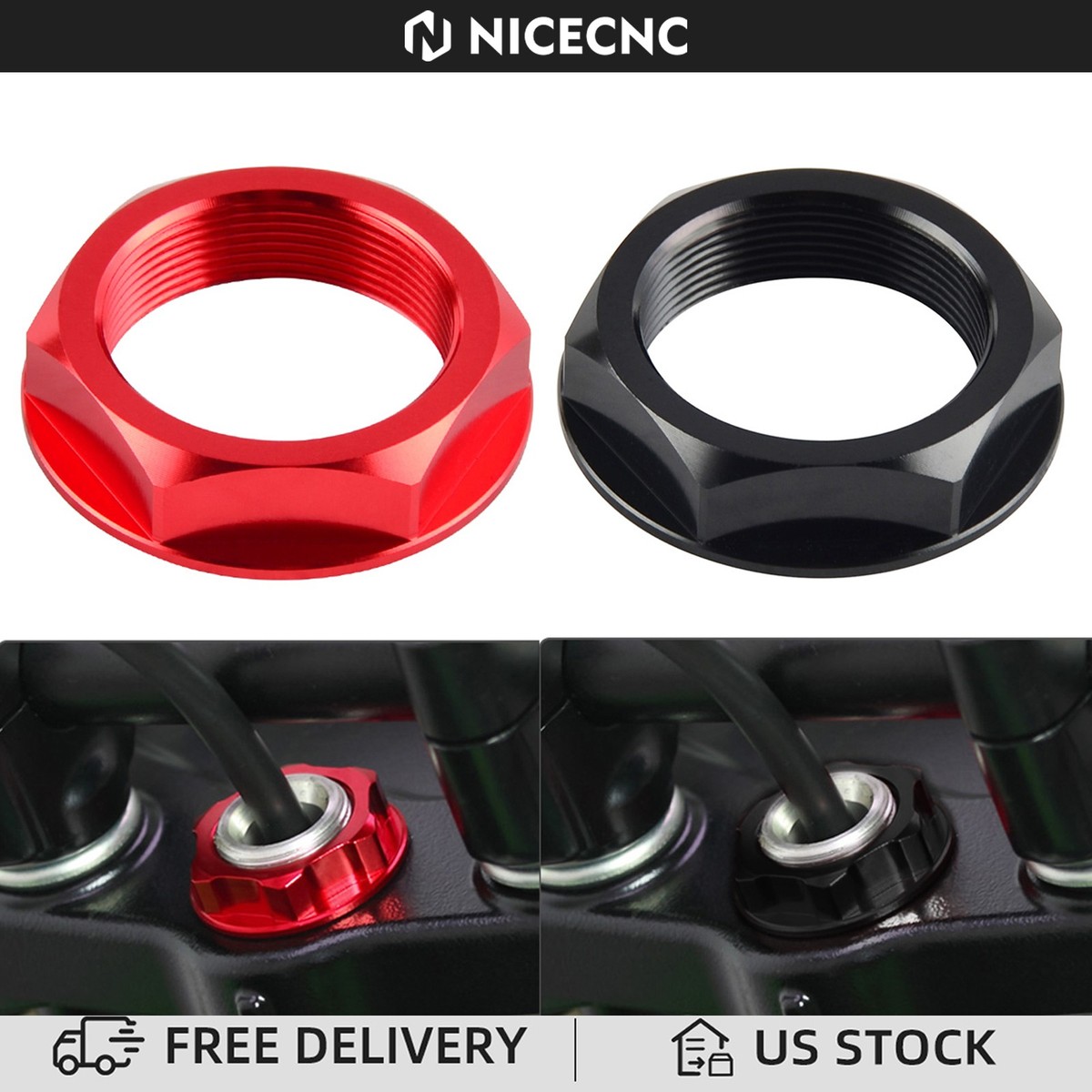 鈴木 Steering Stem Nut Top Yoke Bolt Aluminum For Honda CR125R CR250R