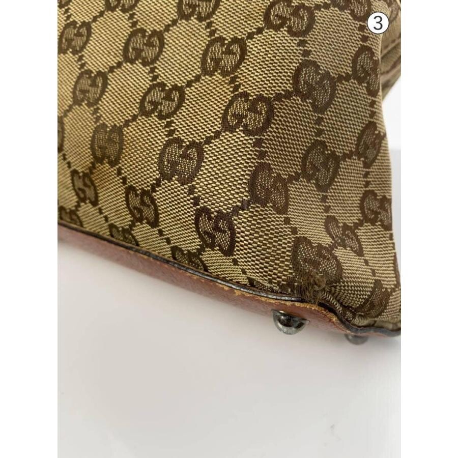 GUCCI Eclipse Tote Bag GG Canvas Beige Womens Handbag Carryall Shopper Used image 9