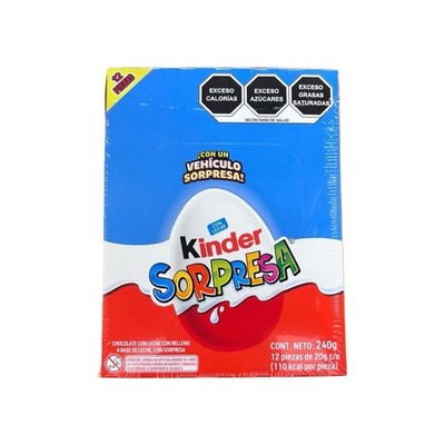 KINDER SORPRESA NIÑO   12 PIEZAS - Kinder Surprise Boy (Chocolate Eggs w/Toy)