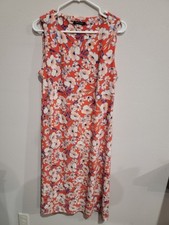 Tommy Hilfiger Floral Midi Shift Sleeveless Stretchy Floral Dress Women's Sz 12 