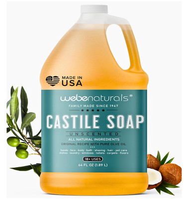 Pure Castile Soap Liquid Organic, Certified Palm 64 Fl Oz (Pack of 1) Unscented