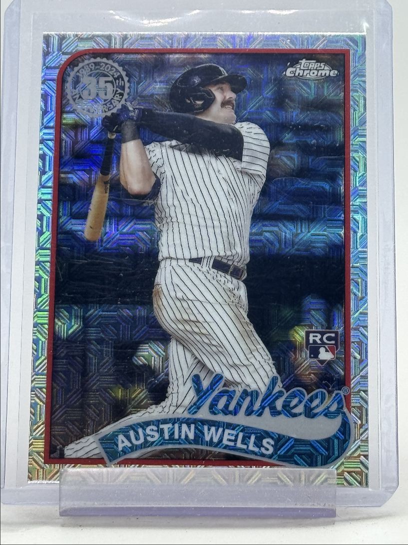AUSTIN WELLS 2024 TOPPS CHROME SERIES 2 1989 ROOKIE SILVER PACK RC Q3847